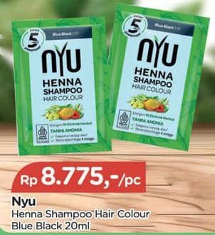 Promo Harga NYU Henna Shampoo Hair Colour Black 20 ml - TIP TOP