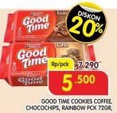 Promo Harga GOOD TIME Cookies Chocochips Coffee, Chocolate, Rainbow Chocochip 72 gr - Superindo