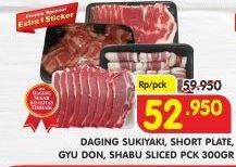 Promo Harga Sukiyaki/Beef Short Plate Slice /Gyudon Slice/Sapi Shabu Shabu 300gr  - Superindo