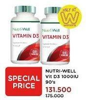 Promo Harga NUTRIWELL Vitamin D3 1000 IU 90 pcs - Watsons