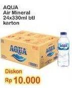 Promo Harga AQUA Air Mineral per 24 botol 330 ml - Indomaret