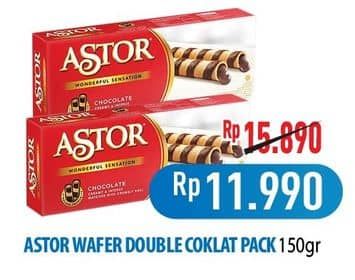 Promo Harga Astor Wafer Roll Double Chocolate 150 gr - Hypermart