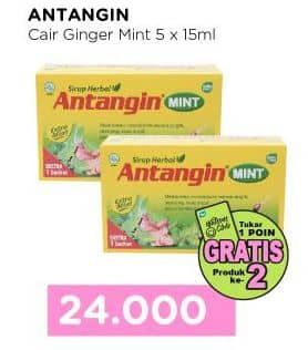 Promo Harga Antangin Obat Masuk Angin Ginger Mint per 5 sachet 15 ml - Watsons
