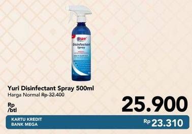 Promo Harga YURI Disinfectant Spray 500 ml - Carrefour