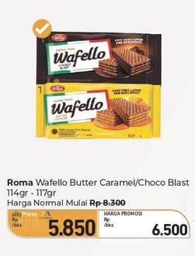 Promo Harga Roma Wafello Choco Blast, Butter Caramel 114 gr - Carrefour