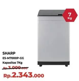 Promo Harga Sharp ES-M7000P-GG 7kg Megamouth Series  - Yogya