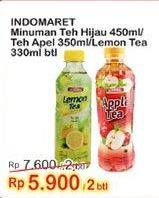 Promo Harga INDOMARET Minuman Teh Apel, Hijau Melati, Lemon 330 ml - Indomaret