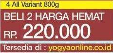 Promo Harga BEBELAC 4 Susu Pertumbuhan All Variants per 2 kaleng 800 gr - Yogya