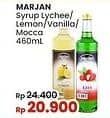 Promo Harga Marjan Syrup Boudoin Leci, Lemon, Vanila, Moka 460 ml - Indomaret