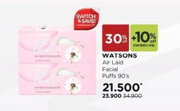 Promo Harga WATSONS Air-laid Facial Puff 90 pcs - Watsons