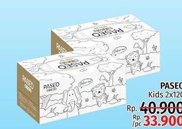 Promo Harga PASEO Kids Facial Tissue Box 120 pcs - LotteMart