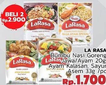 Promo Harga LA RASA Bumbu Nasi Goreng Jawa/Ayam 20g, Ayam Kalasan, Sayur Asem 33g  - LotteMart