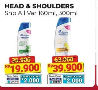 Promo Harga Head & Shoulders Shampoo All Variants 160 ml - Alfamart