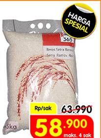 Promo Harga 365 Beras 5000 gr - Superindo