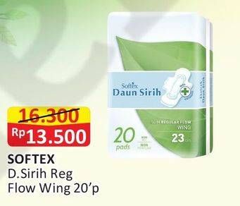 Promo Harga Softex Daun Sirih Wing 23cm 20 pcs - Alfamart