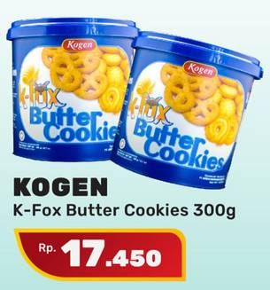 Promo Harga KOGEN K-Fox Butter Cookies 375 gr - Yogya