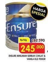 Promo Harga ENSURE Nutrition Powder FOS Vanila, Cokelat 900 gr - Superindo
