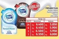 Promo Harga FRISIAN FLAG Susu Kental Manis Cokelat, Putih 200 gr - Lotte Grosir