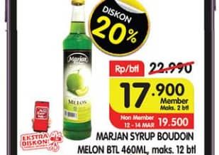 Promo Harga Marjan Syrup Boudoin Melon 460 ml - Superindo
