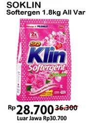 Promo Harga SO KLIN Softergent All Variants 1800 gr - Alfamart