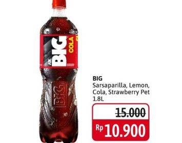 Promo Harga AJE BIG COLA Minuman Soda Sarsaparilla, Lemon, Cola, Strawberry 1500 ml - Alfamidi