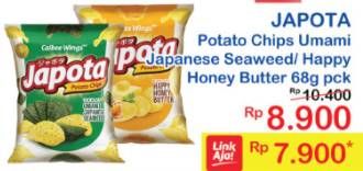 Promo Harga JAPOTA Potato Chips Happy Honey Butter, Umami Japanese Seaweed 68 gr - Indomaret