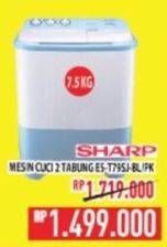 Promo Harga Sharp ES-T79SJ-BL/PK | Washing Machine Twin Tube 7.5kg  - Hypermart