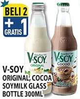 Promo Harga V-soy Soya Bean Milk Cocoa, Original 300 ml - Hypermart