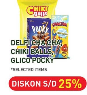 Promo Harga Delfi Cha Cha/Chiki Balls/Glico Pocky  - Hypermart