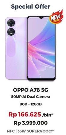 Promo Harga Oppo A78 5G 8 GB + 128 GB  - Erafone