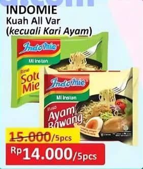 Promo Harga Indomie Mi Kuah Kecuali Kari Ayam 72 gr - Alfamart