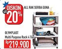 Promo Harga OLYMPLAST Multi Purpose Rack 4 Tier  - Hypermart