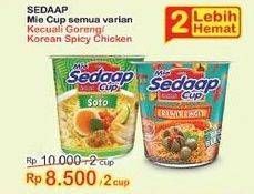 Promo Harga Sedaap Mie Cup Kecuali Goreng 85 gr - Indomaret