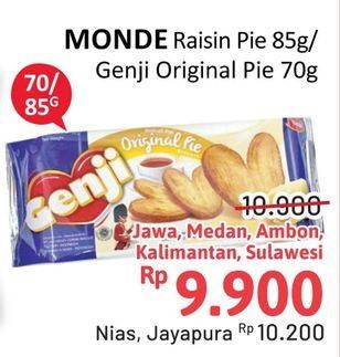 Promo Harga Monde Genji Pie Original, Raisins 70 gr - Alfamidi
