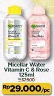Promo Harga GARNIER Micellar Water Vitamin C, Rose 125 ml - Alfamart