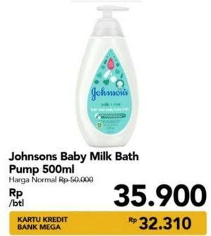 Promo Harga JOHNSONS Baby Milk Bath Milk + Rice 500 ml - Carrefour