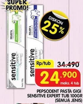 Promo Harga Pepsodent Pasta Gigi Sensitive Expert All Variants 100 gr - Superindo