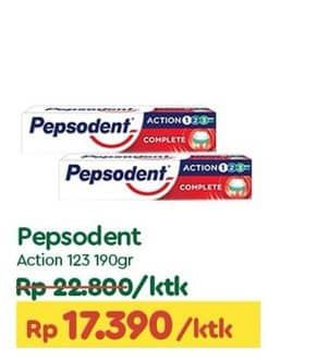 Promo Harga Pepsodent Pasta Gigi Action 123 190 gr - TIP TOP