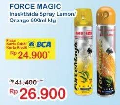 Promo Harga FORCE MAGIC Insektisida Spray Lemon, Orange 600 ml - Indomaret