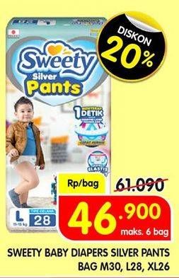 Promo Harga Sweety Silver Pants L28, M30, XL26 26 pcs - Superindo