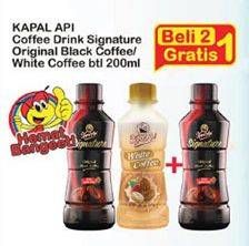 Promo Harga KAPAL API Kopi Signature Drink Original Black, White Coffee 200 ml - Indomaret