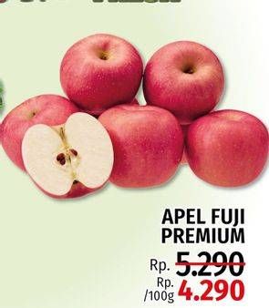 Promo Harga Apel Fuji Premium per 100 gr - LotteMart