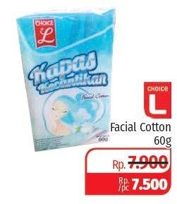 Promo Harga CHOICE L Facial Cotton 60 gr - Lotte Grosir