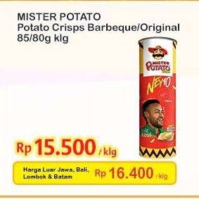 Promo Harga Mister Potato Snack Crisps BBQ, Original 80 gr - Indomaret