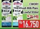 Promo Harga CIMORY Fresh Milk Plain, Low Fat 950 ml - Hypermart