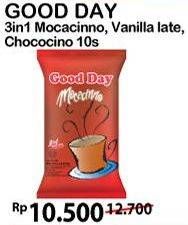 Promo Harga Good Day Instant Coffee 3 in 1 Cappucino, Vanilla Latte, Chococino 10 pcs - Alfamart
