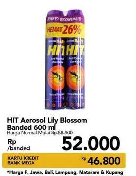 Promo Harga HIT Aerosol Lilly Blossom per 2 kaleng 600 ml - Carrefour