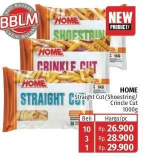 Promo Harga Home French Fries Straight Cut, Shoestring, Crinkle Cut 1000 gr - Lotte Grosir