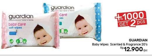 Promo Harga GUARDIAN Baby Wipes Scented, Fragrance Free 20 pcs - Guardian