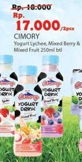 Promo Harga CIMORY Yogurt Drink Lychee, Mixed Berry, Mixed Fruit per 2 botol 250 ml - Indomaret